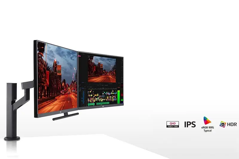 Usb C Inch 1440p Monitor LG 24” Class QHD IPS Monitor Ergo Dual