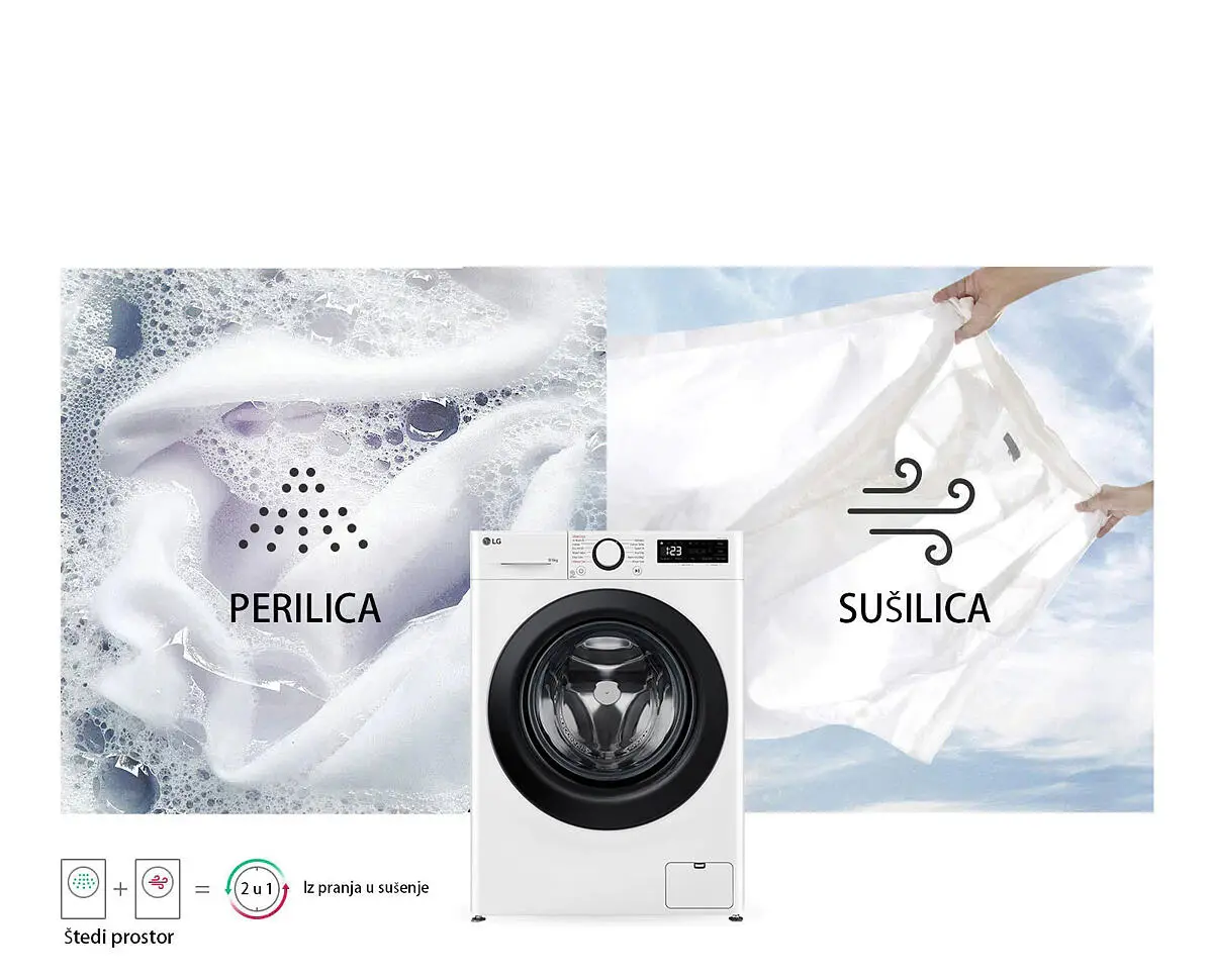 LG mašina za pranje i sušenje veša F4DR509SBW 9/6kg Bijela