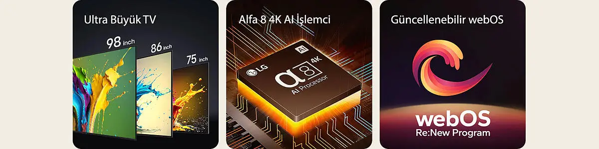 55 inç LG QNED AI QNED86 4K Smart TV AI Sihirli Kumanda HDR10 webOS24 3