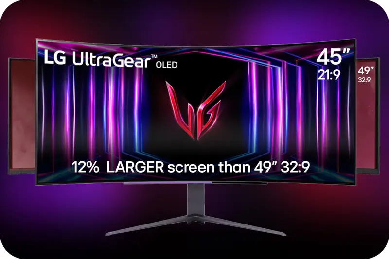 LG ゲーミング モニター UltraGear OLED 45GS96QB-B 45” UltraGear™ OLED curved gaming monitor | 800R, Ultra-WQHD