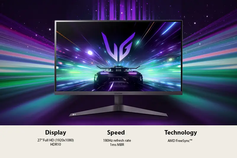 27 Inch UltraGear™ FHD 180Hz 1ms Gaming AMD FreeSync™ Monitor1