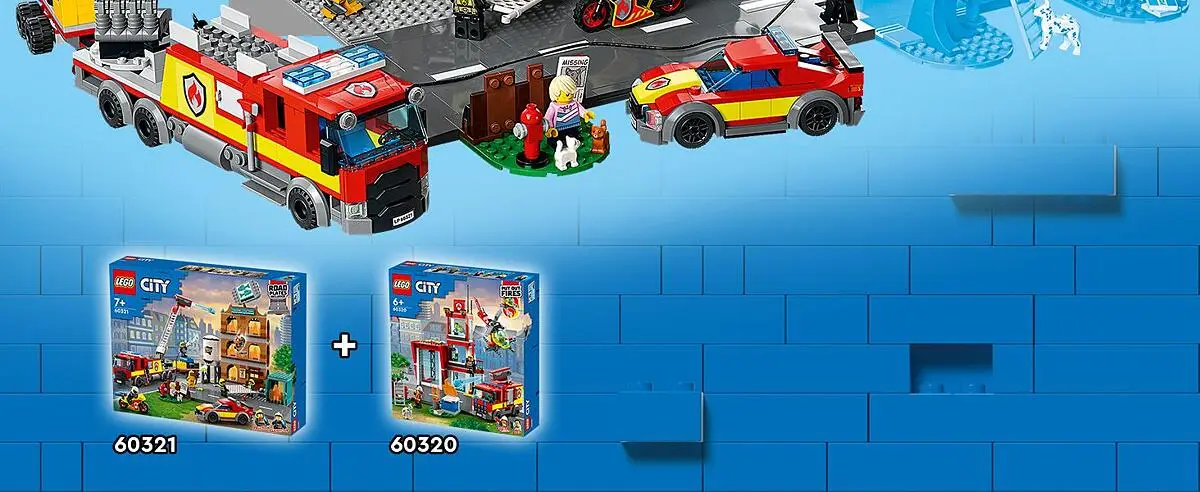 LEGO City Fire 60321 - La Brigade Pompiers avec Jouet Camion Set pour  Enfants dès 7 ans