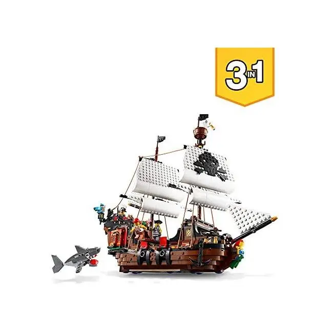 Juguete de Construcción Creativo Barco Pirata, Taberna o Isla
