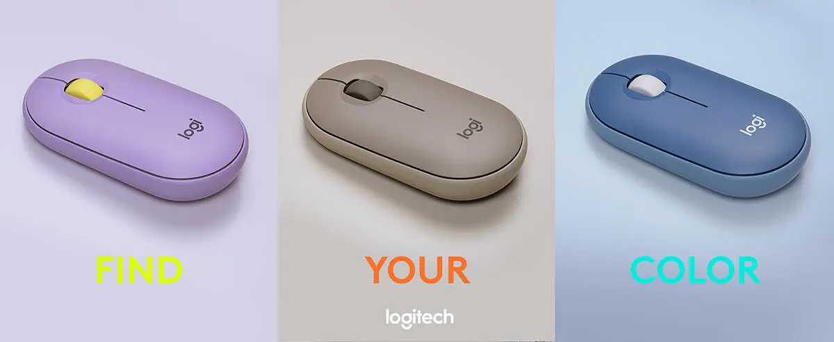 Logitech Pebble Wireless Mouse with Bluetooth or 2.4 GHz Receiver, Silent,  Slim Computer Mouse with Quiet Clicks, for