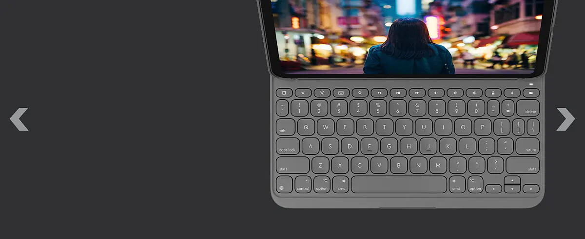 Logitech Slim Folio iPad-Hülle mit Kabelloser Bluetooth Tastatur, Fürs iPad der 5. Generation, Hintergrundbeleuchtete Tasten, 3 einstellbare Stufen, Spanisches QWERTY-Layout - Schwarz