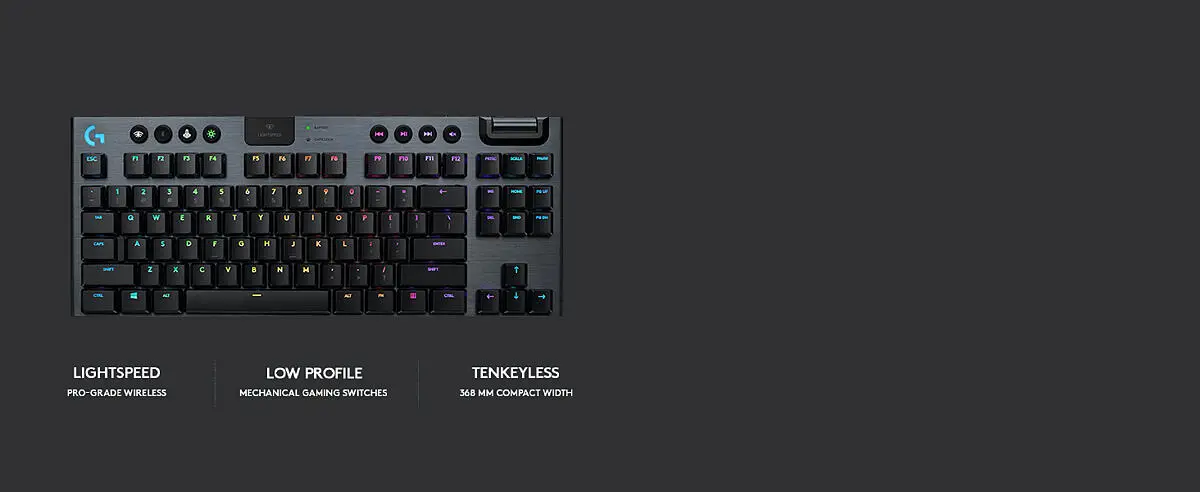 Logitech G G915 TKL Tenkeyless LIGHTSPEED Wireless RGB Mechanical Gaming  Keyboard (Carbon) - GL Linear Switch - Micro Center