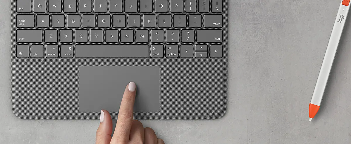 Logitech Folio Touch IPad Air Tastatur-Case Mit Trackpad – Für 11 Zoll (M2/M3), QWERTZ, Grau