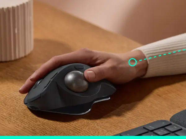 Logitech MX Ergo S Plus Wireless Trackball Mouse, USB-C, Ergonomic