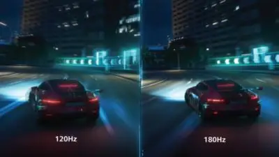 180 Hz Aktualisierungsrate für ultraflüssige, brillante Bilder