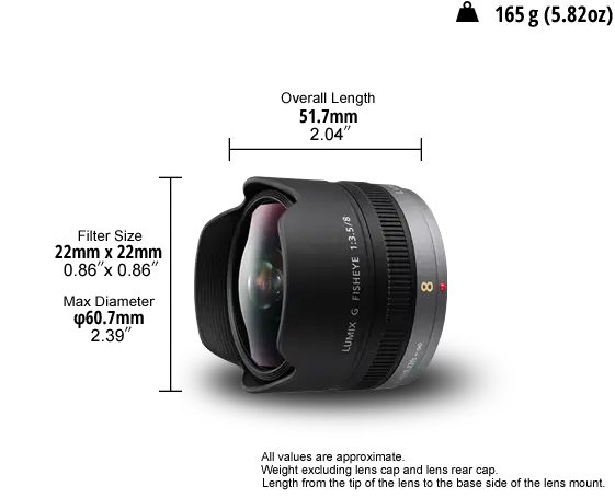 LUMIX G Fisheye 8mm Black Lens H-F008E | Panasonic Store UK