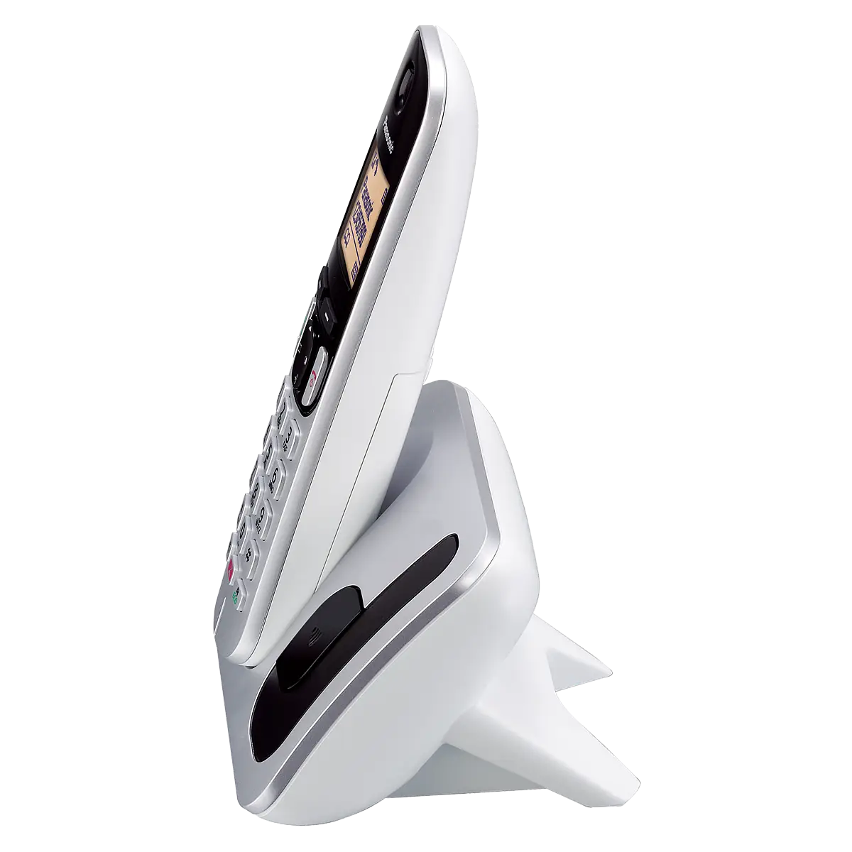 Panasonic kx-tgc250jtb telefono cordless digitale per anziani con blocco  delle chiamate indesiderate display di facile lettura vivavoce sveglia  ricevitore singolo id chiamante nero