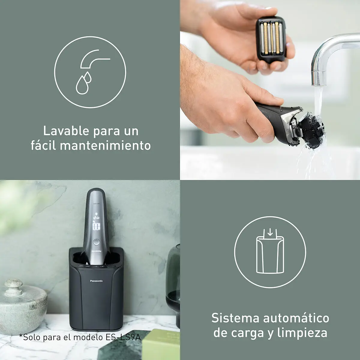 Panasonic Maquinilla de afeitar eléctrica para hombres, afeitadora  eléctrica, ARC6 de seis cuchillas con limpieza automática de primera  calidad y