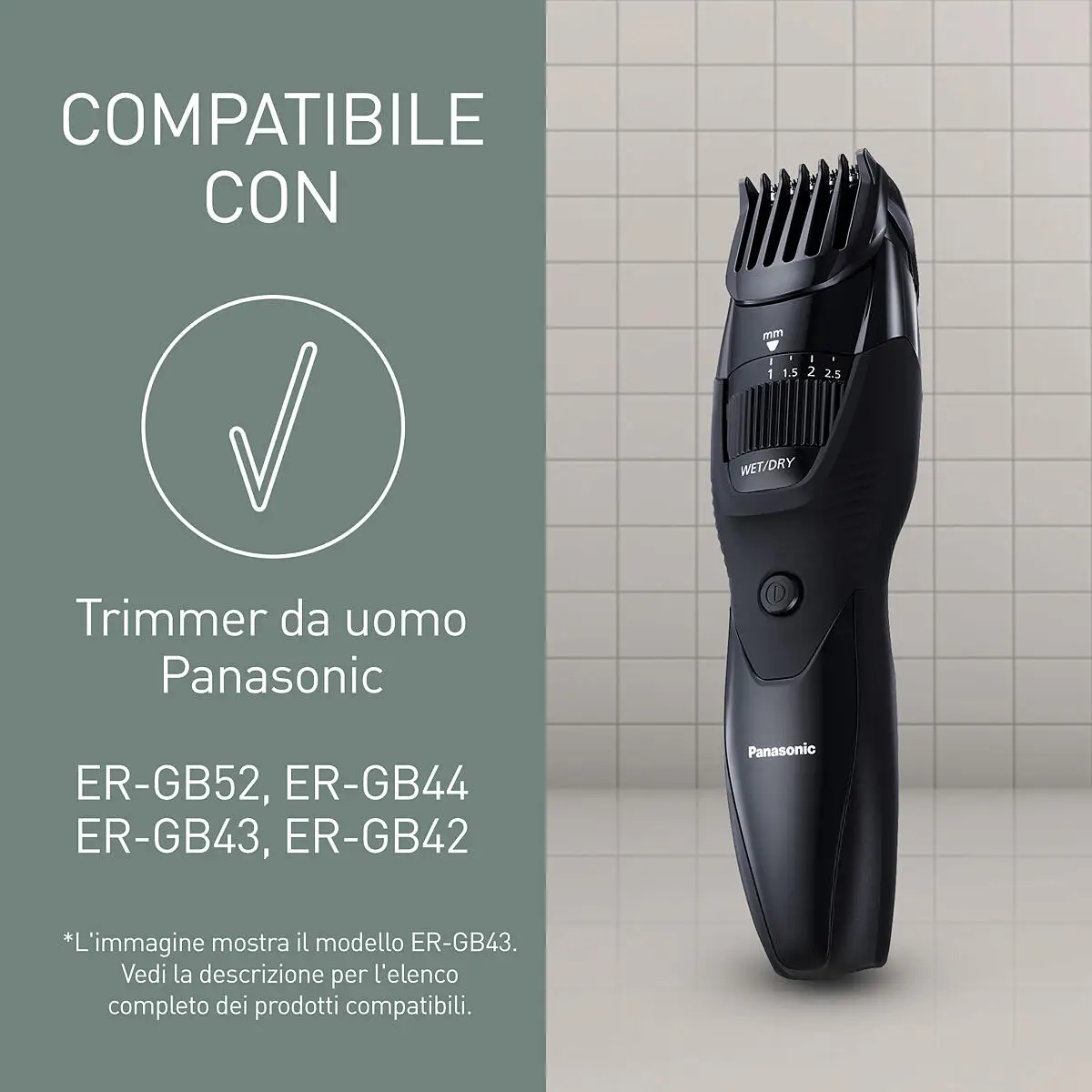 Panasonic ER-1420 Lama Di Ricambio In Carbonio Per Tagliacapelli - 5