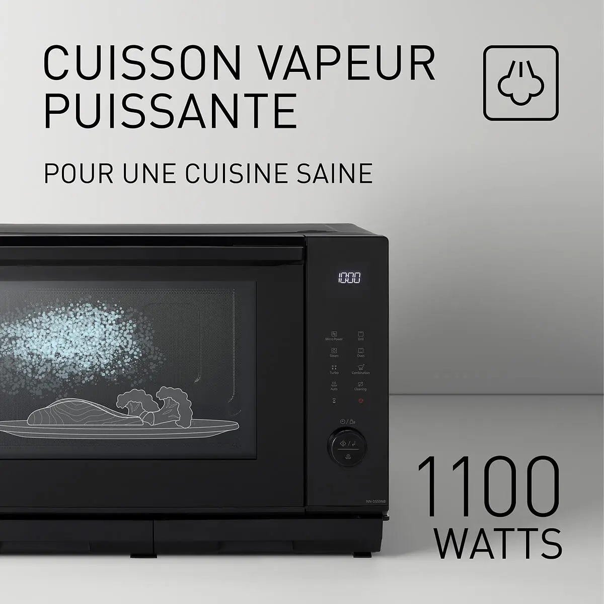 Micro-ondes Combiné Panasonic NN-DS59NBEPG - Fonction Vapeur, Design Moderne