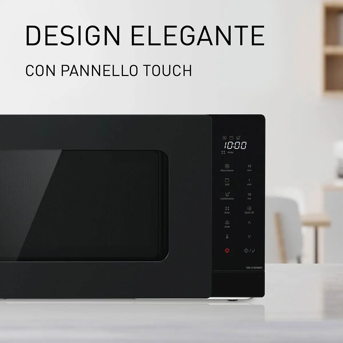 Forno Microonde Panasonic NN-SD27HSGTG - 23L, 1000W, Piatto Girevole, 10 Programmi Auto, Scongelamento Turbo