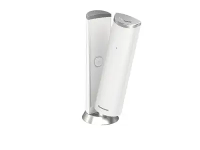 Comprar Teléfono Duo inalámbrico Panasonic KX-TGK212SPW blanco diseño  vertical · Hipercor