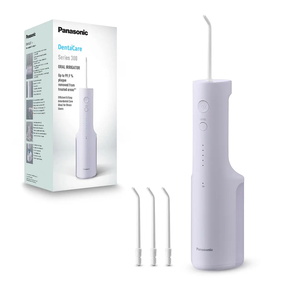 Irigator bucal PANASONIC EW-DJ27-V303, 5 viteze, 4 capete, 200 ml, mov
