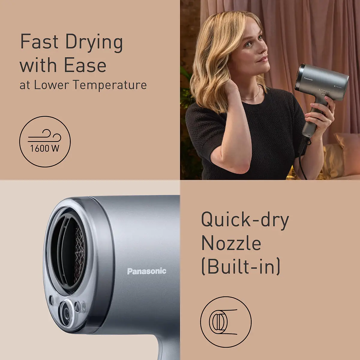 nanoe Mineral Ions Hair Dryer Dark Grey EH-NA9N-H895 | Panasonic