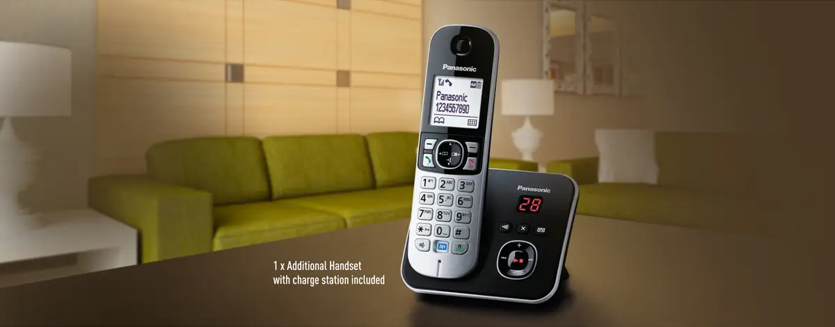 Panasonic - よし Panasonic KXTG6822EB Twin Pack DECT Handsets with Answer