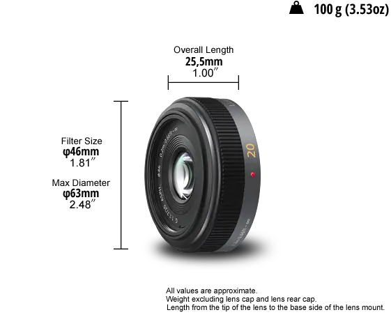 LUMIX G 20mm Camera Lens Black H-H020AE-K | Panasonic Store UK