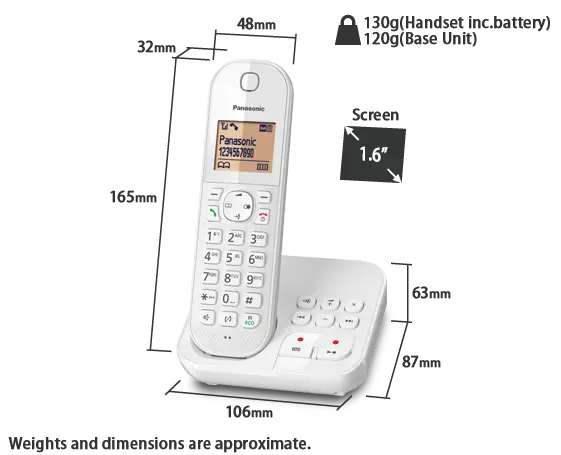 Panasonic - Rasage Electrique - Téléphone sans fil dect blanc avec répondeur  - kxtgc420frw - PANASONIC - Téléphone fixe sans fil - Rue du Commerce