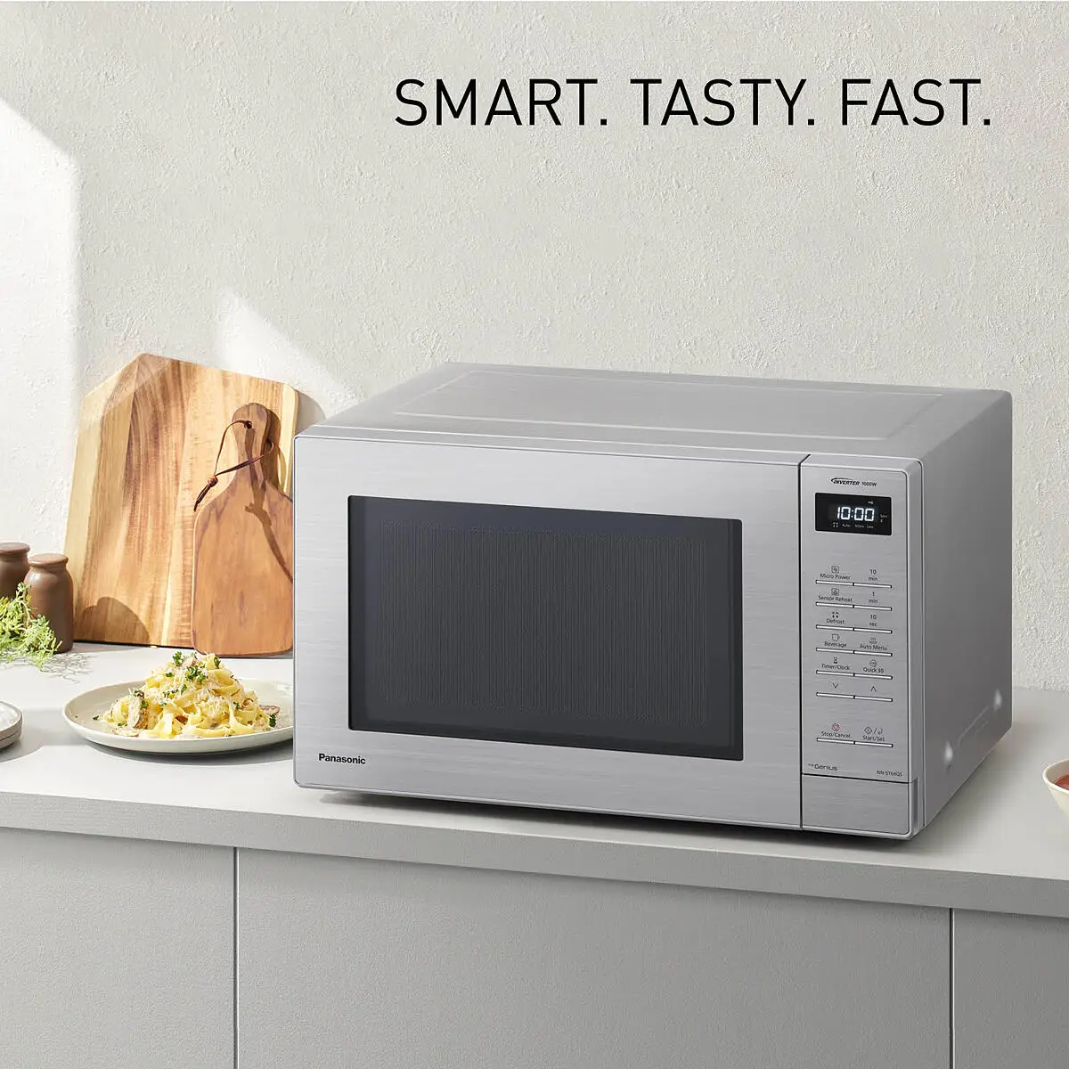 Panasonic 32L Spacious Inverter Solo Microwave - Silver | HBH