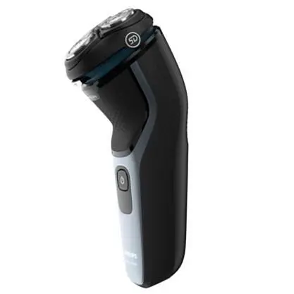 Philips Rasoio Elettrico e Rifinitore viso Ricaricabile 3 Testine rotanti  Wet & Dry - S3133/51 Serie 3000