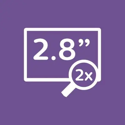 2,8-инчов (7,2 cm) екран с висока разделителна и способност с нощно виждане