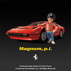 PLAYMOBIL MAGNUM P.I. Fans de la série c'est le set qu'il vous faut !  Ferrari 308 GTS Quattravalvole 
