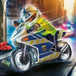 Policier avec moto et voleur - City Action - 70572 PLAYMOBIL : la boîte à  Prix Carrefour