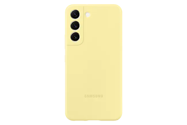Samsung Silicone Cover Funda de Silicona Amarilla para Galaxy S22
