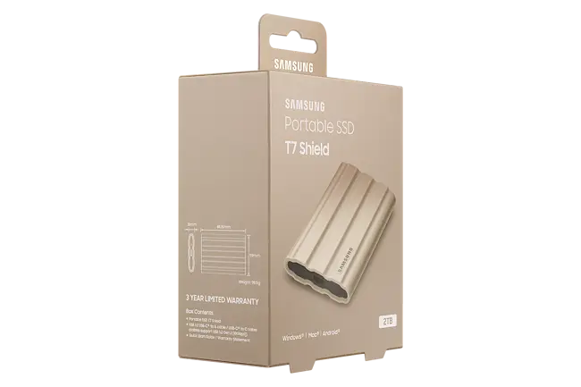 SAMSUNG T7 Shield 2TB Portable SSD -Beige - Canada Computers