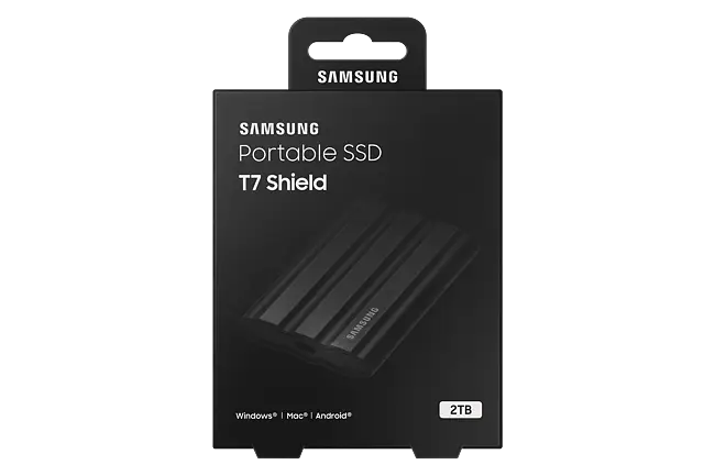 Samsung T7 Shield Portable External SSD - 2 TB - Black - MU-PE2T0S/AM