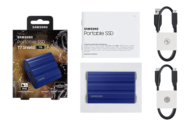 SAMSUNG 1TB T7 SHIELD PSSD BLU MU-PE1T0R/WW | Gain City Singapore