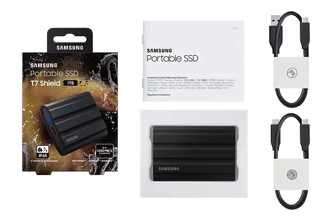 SAMSUNG 1TB T7 SHIELD PSSD BLK MU-PE1T0S/WW | Gain City Singapore