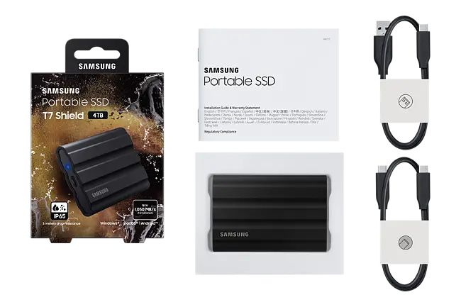 ja_gun【美品】Samsung T7 Shield 4TB SSD Samsung T7 Shield 4TB NVMe Portable External SSD - Black (MU