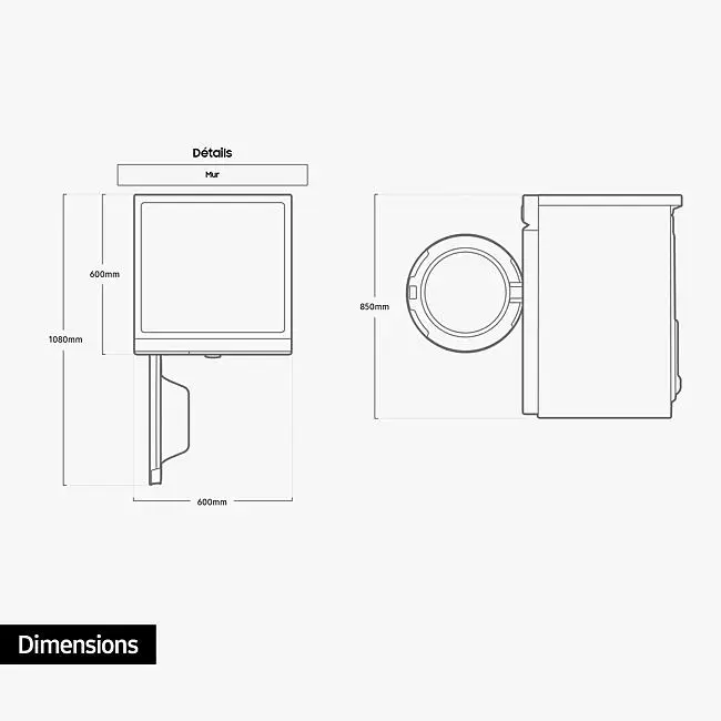 SAMSUNG Lave linge hublot WW11BBA046AWEF, 11 kg, 1400 T/min, Eco Bubble, A  pas cher 