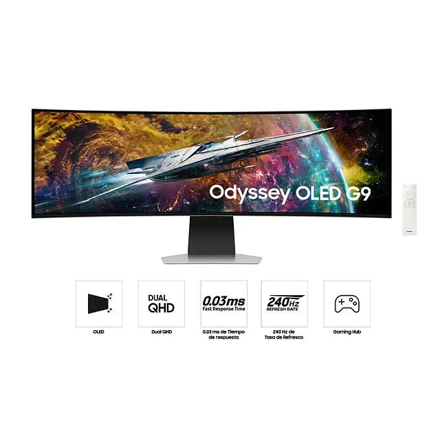 SAMSUNG Odyssey G93SC Series OLED - Monitor curvo para juegos de 49  pulgadas, 240Hz, 0.03ms, Dual QHD, DisplayHDR True Black 400, FreeSync  Premium