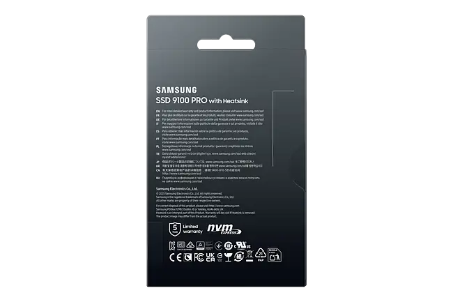 Samsung 9100 PRO with Heatsink - 4TB M.2 NVMe 2.0 PCIe Gen5. X4