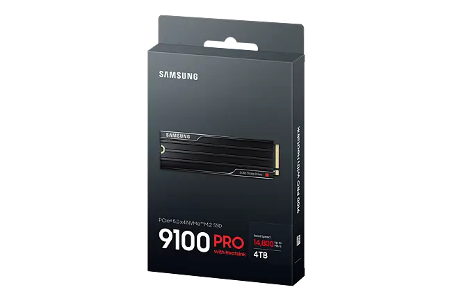 Samsung 9100 PRO with Heatsink - 4TB M.2 NVMe 2.0 PCIe Gen5