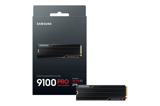 Samsung 9100 Pro with Heatsink 2TB PCIe 5.0 NVMe M.2 SSD