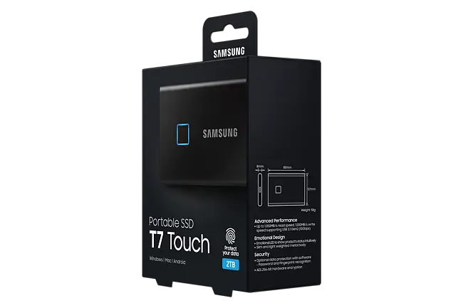 Samsung SSD Esterno 2 Tb Portatile Sicurezza Impronta Digitale -  MU-PC2T0K/WW