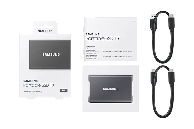 Samsung MU-PC1T0T/WW Portable SSD T7 1TB - Titan Gray | Harvey