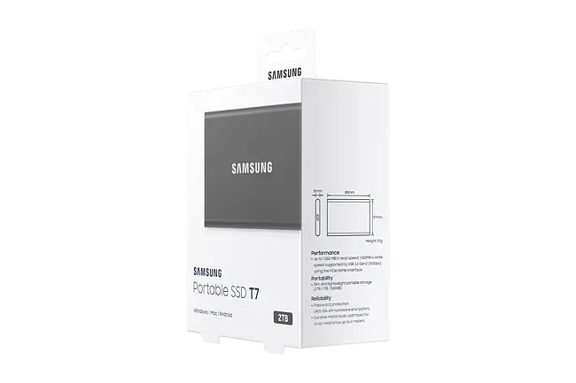 Samsung T7 2TB Portable SSD (Titan Gray) – Challenger Singapore
