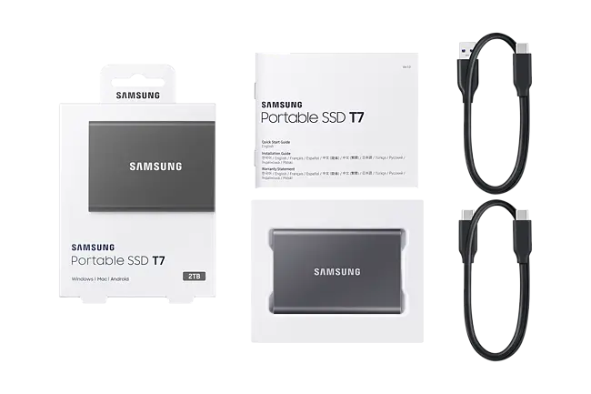 Samsung T7 2TB Portable SSD (Titan Gray) – Challenger Singapore
