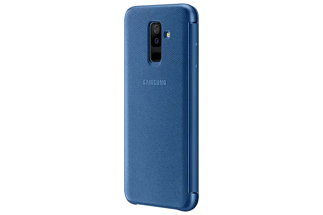 Xinyunew Cover Galaxy A6 Plus 2018 Con Protezione 360° - Custodia A Portafoglio In Pelle PU Con Vetro Temperato, Slot Carte E Supporto - Colore Rosso