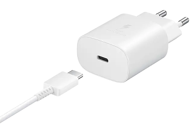 Samsung - CS rapide 25W, Port USB-C Blanc (sans câble) - Chargeur