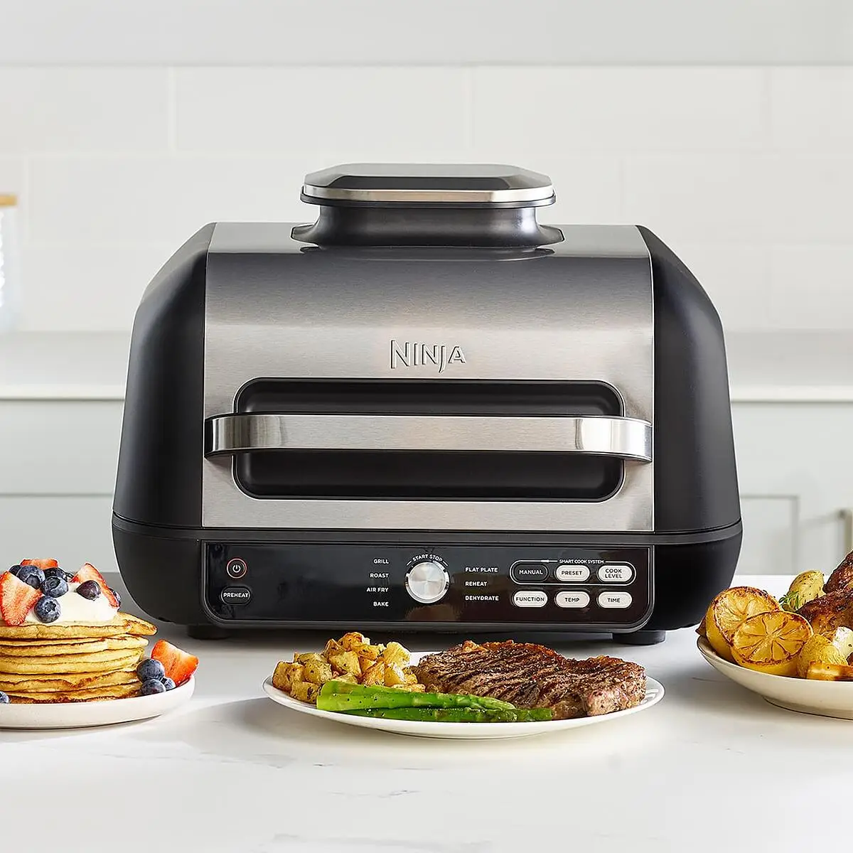 Ninja AG651UK Foodi MAX PRO Health Grill, Flat Plate & Air Fryer
