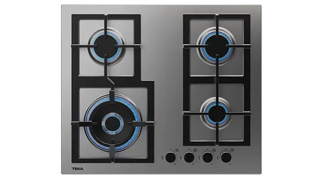 Teka Piastra A Gas 75 Cm EFX 70.1 5G AI AL DR CI – 5 Bruciatori (fino A 4 KW), Accensione Automatica, In Acciaio Inox, Per Butano E Metano