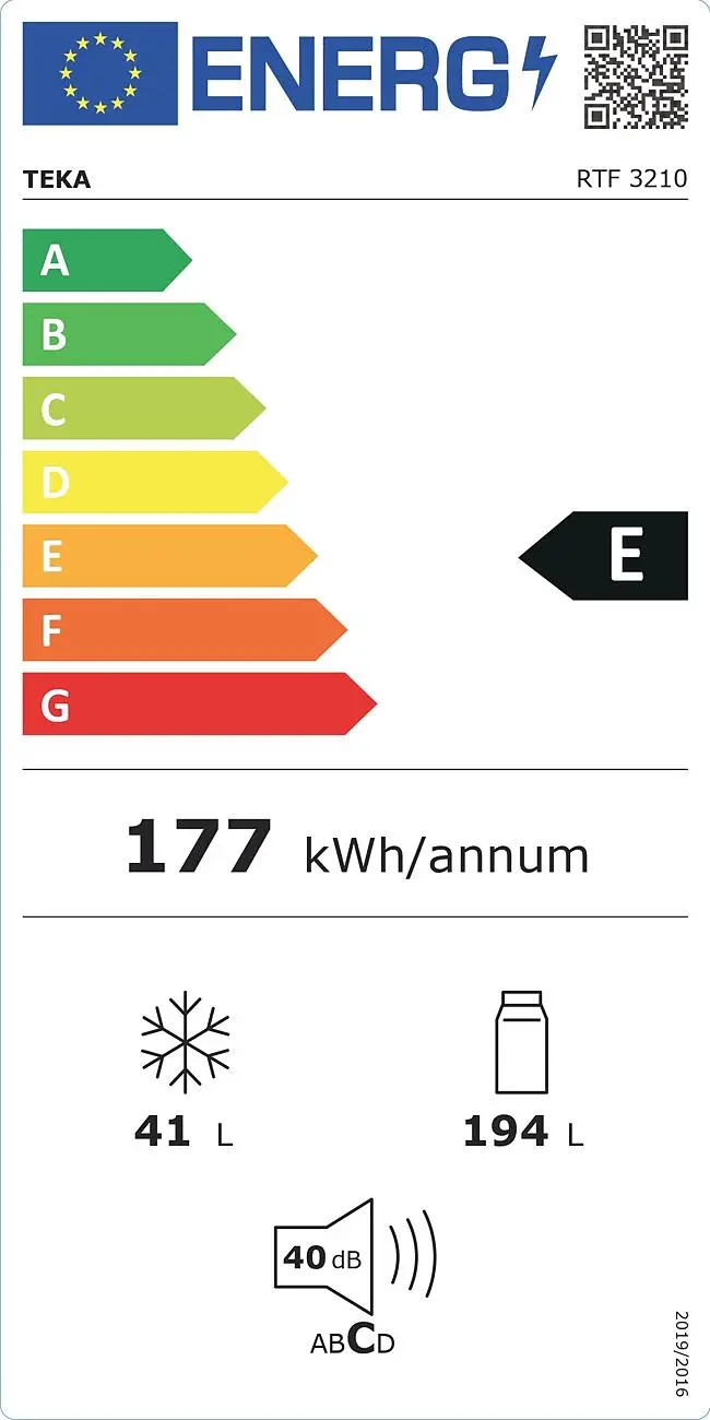 Teka RTF 3210 Frigorífico de 2 Puertas de libre instalación y